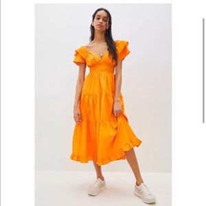 Anthropoloie En Elly Kensington Ruffle Maxi Dress LARGE